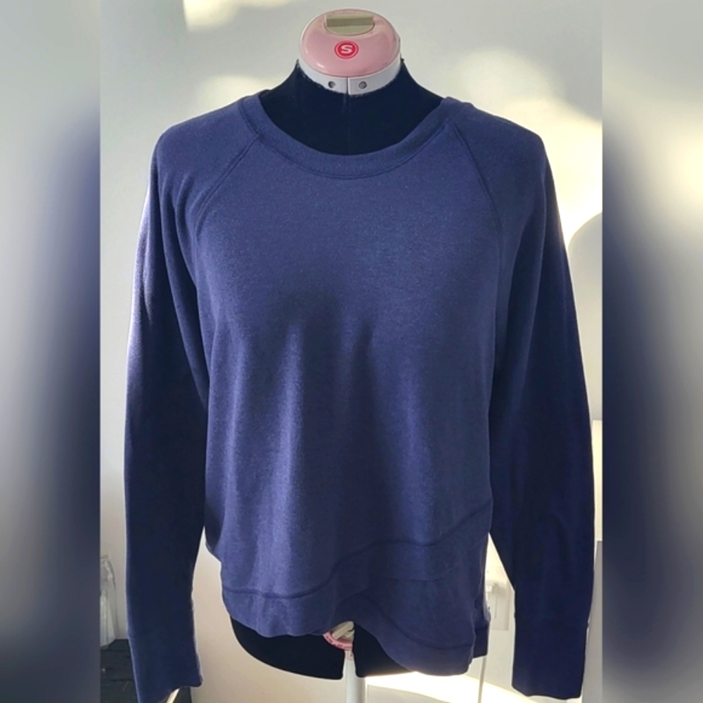 Athleta Blue Cozy Criss Cross Sweatshirt Size XL